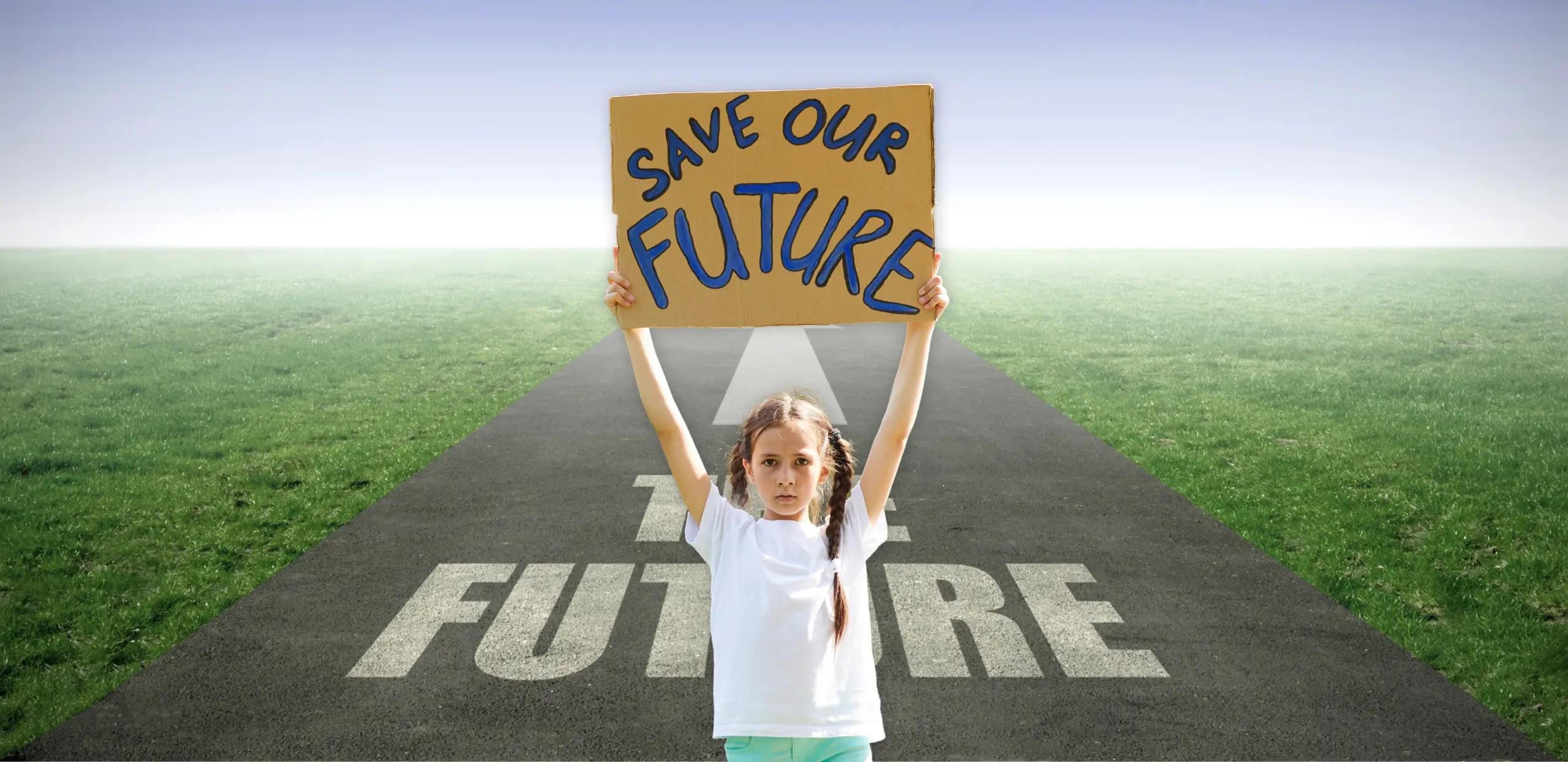 Girl show a chart quoted, Future of Education