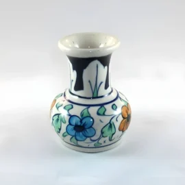 Small Blue Pottery Vase Handmade for Home Decor