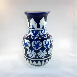 Blue Pottery Vase Handmade for Home Decor