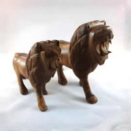 Lions Set, Handmade Wooden Lion Set